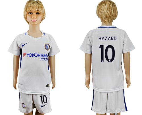 Chelsea #10 Hazard Away Kid Soccer Club Jersey